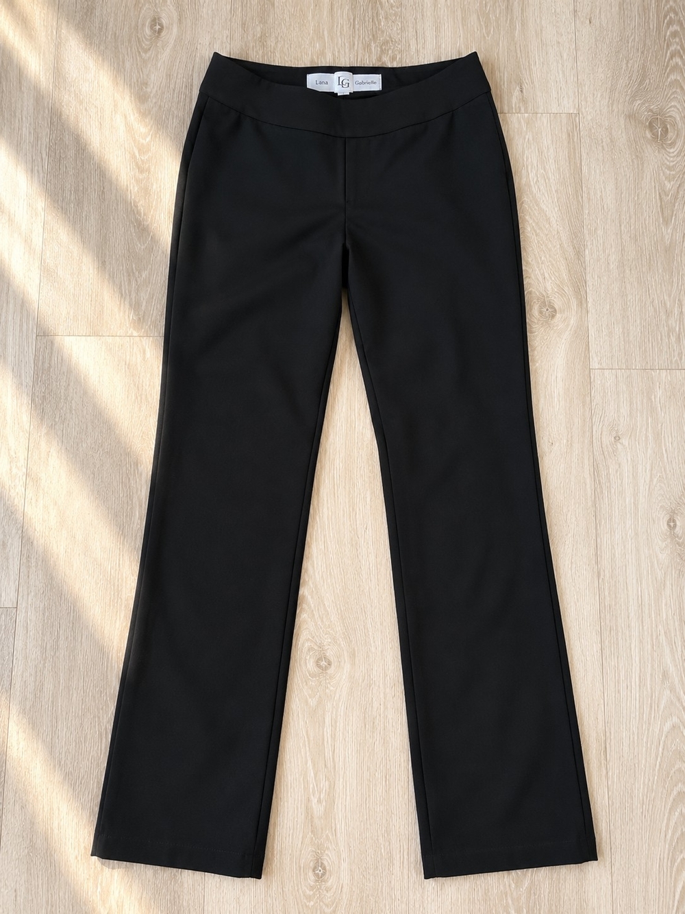 Lana Gabrielle Black Stretch Straight-Leg Pants Size 6